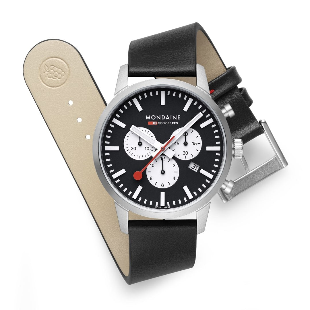 Mondaine Neo Cronografo Nero 41mm orologio zaffiro