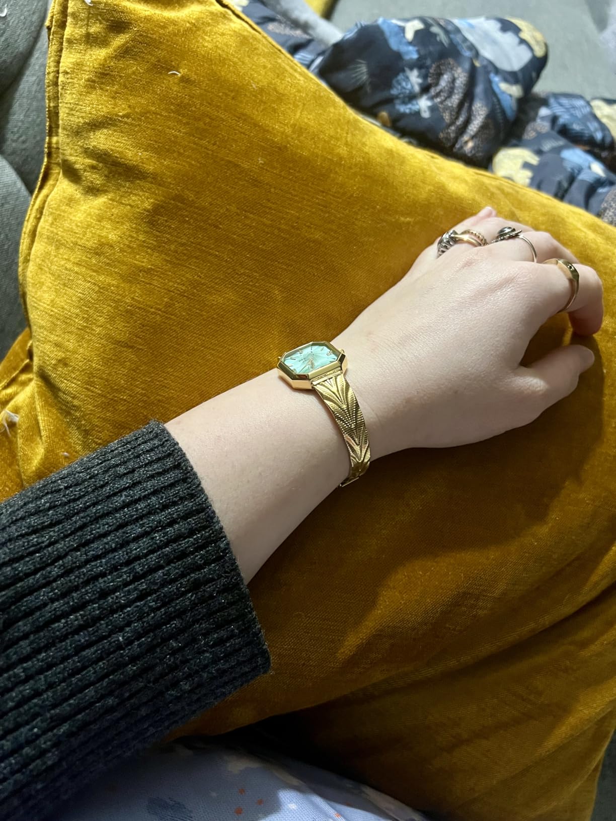 Berny Orologio Donna Quadrato Quarzo Verde Bracciale