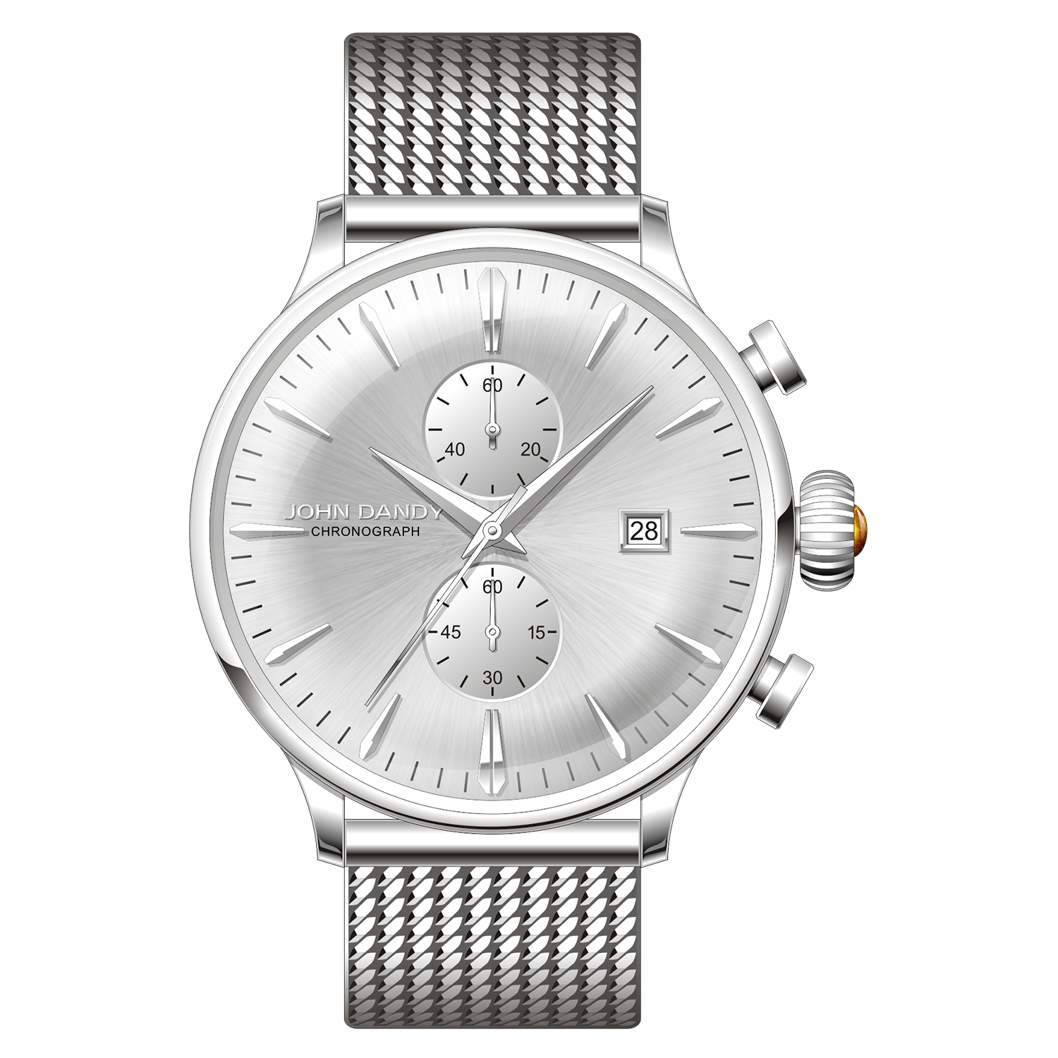 John Dandy JD2608M cronografo uomo argento
