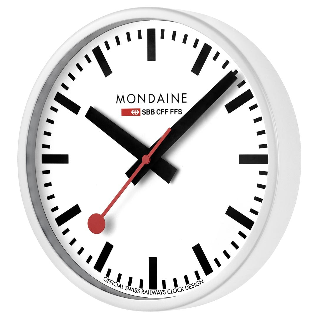 Mondaine Orologio Parete 25cm bianco stazione svizzera