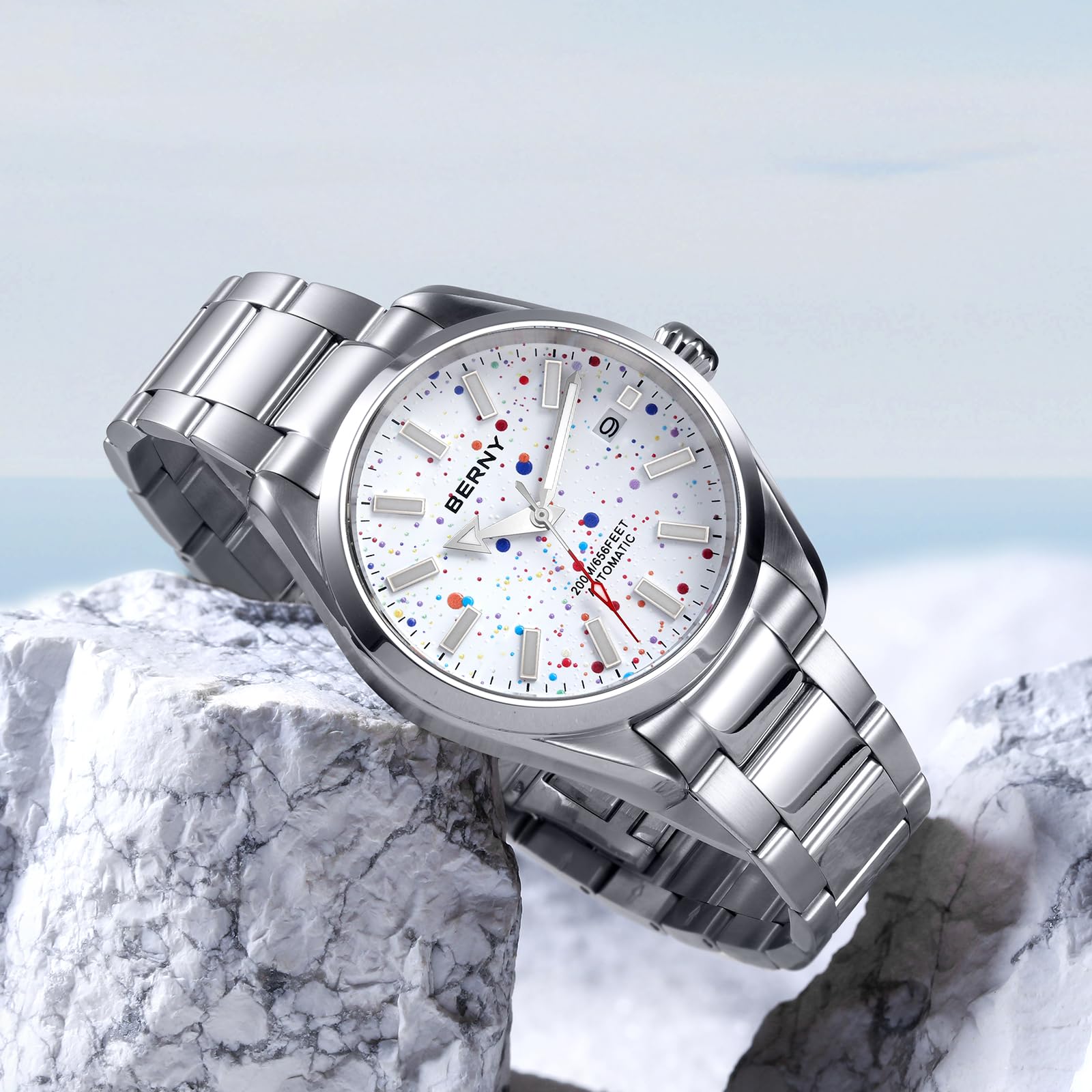 Berny Diver Collection orologio automatico uomo 20 ATM luminoso