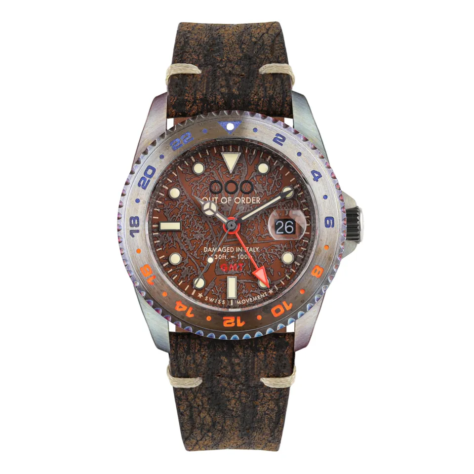 Out Of Order GMT Havana orologio GMT 44 mm marrone