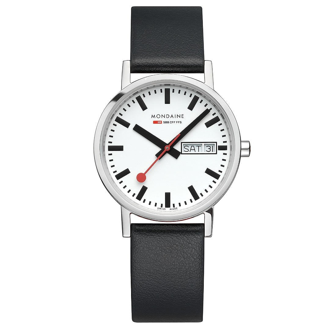 Mondaine Classic Day-Date orologio 36mm acciaio quarzo