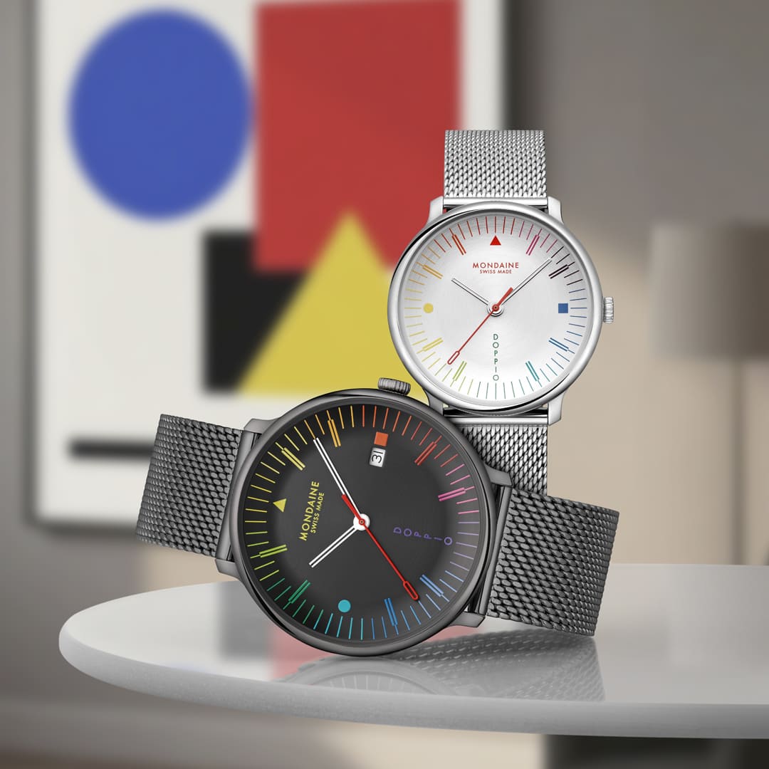Mondaine Doppio Bauhaus Inspired 33 mm Orologio Quarzo