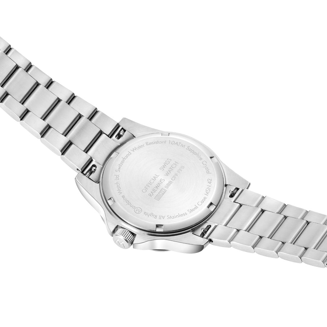 Mondaine Numeri Orologio 42 mm Acciaio 10 ATM