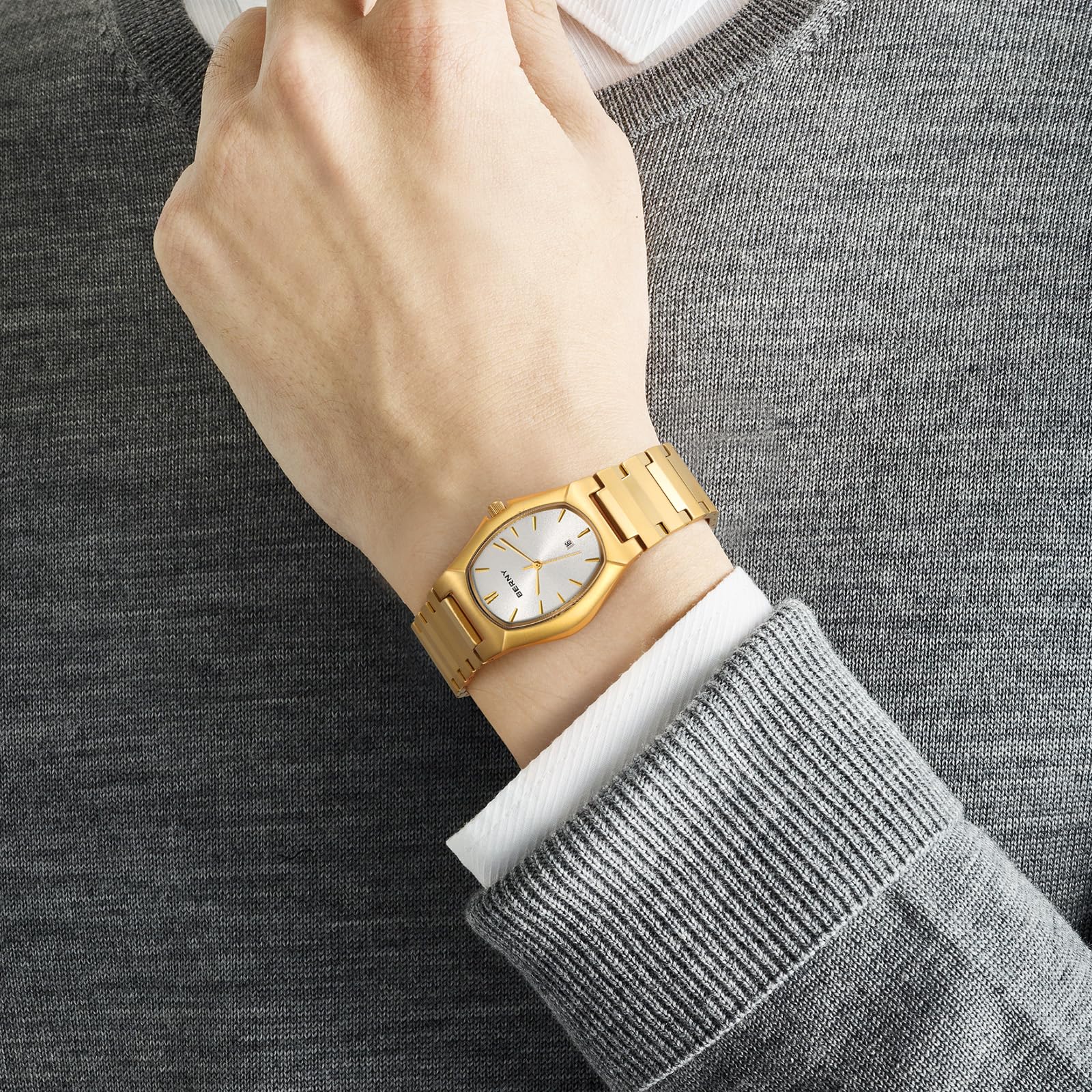 Berny Gold orologio quarzo oro bianco classico
