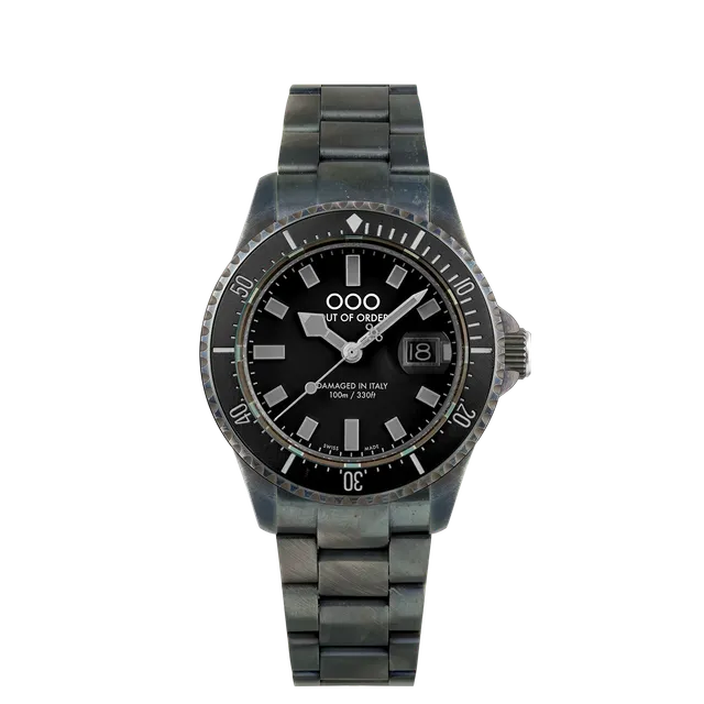 Out of Order Black Casanova Ultra Distressed orologio nero 44 mm