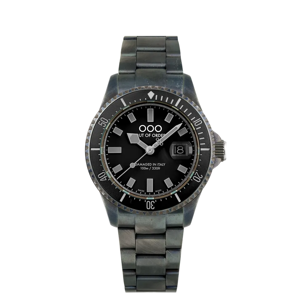 Out of Order Black Casanova Ultra Distressed orologio nero 44 mm