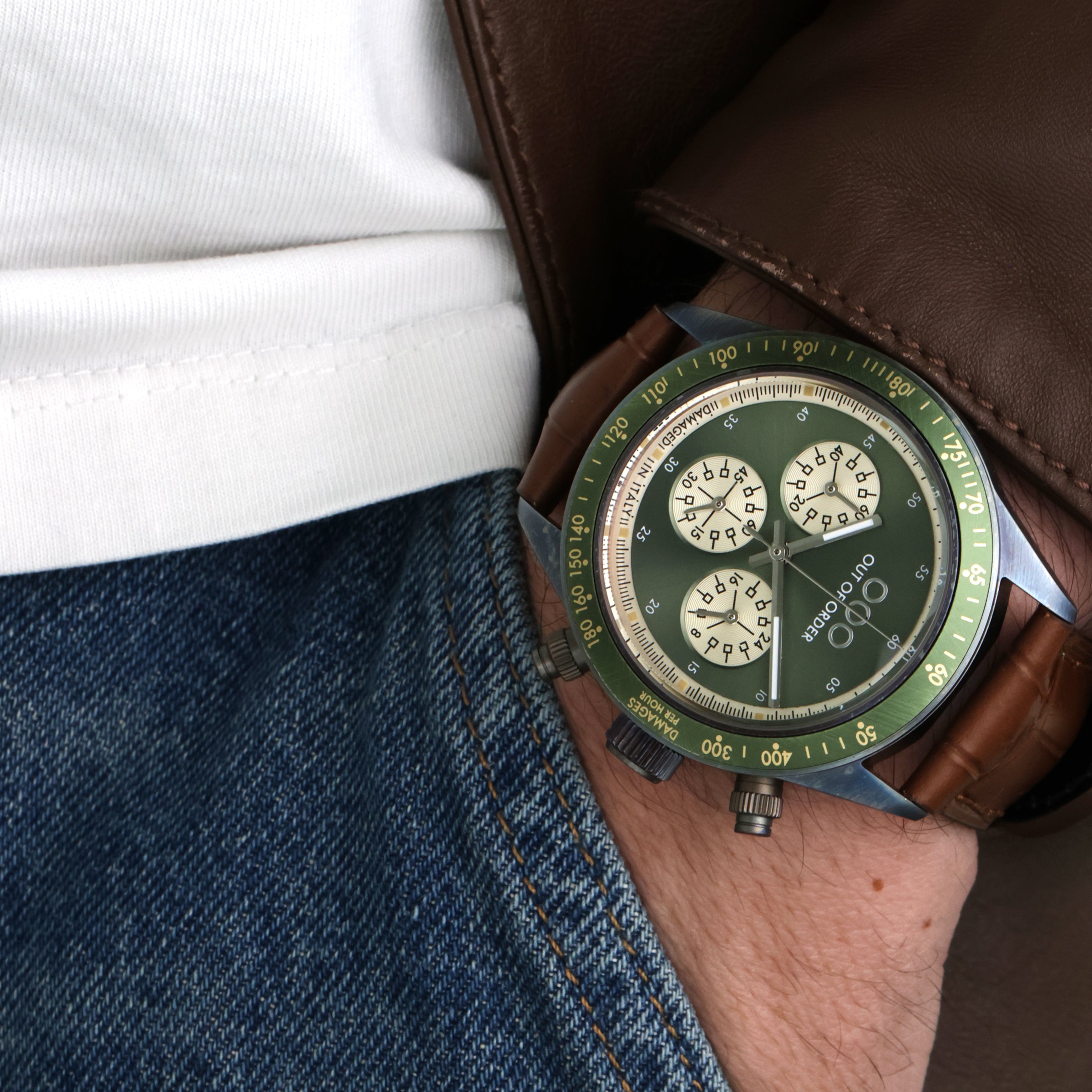 Out Of Order Supervintage Safari Bronze cronografo verde 42 mm