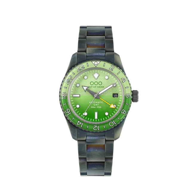 Out Of Order Shaker Midori orologio automatico GMT 40 mm verde acciaio
