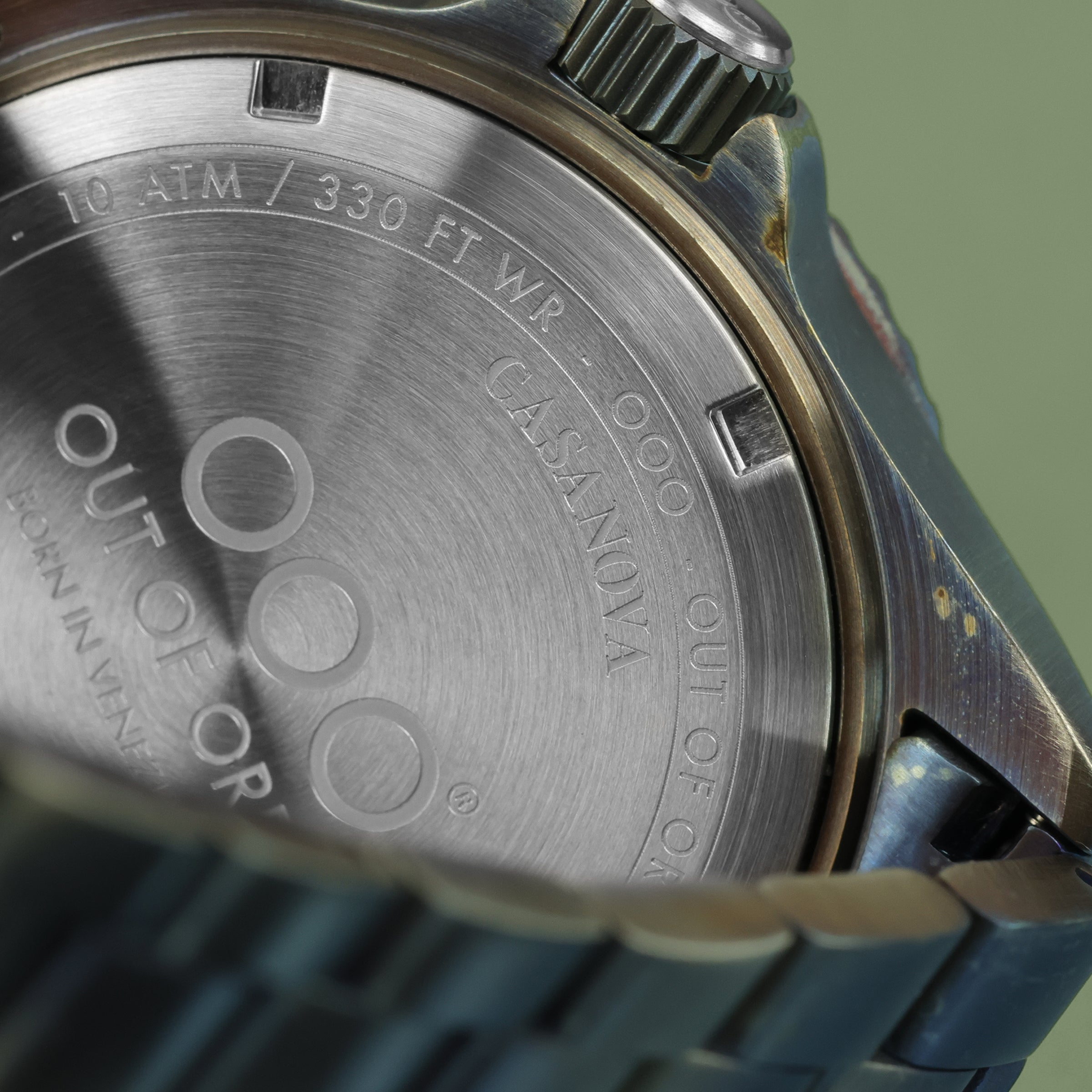Out Of Order Casanova Verde Oliva orologio 44mm ultra distressed