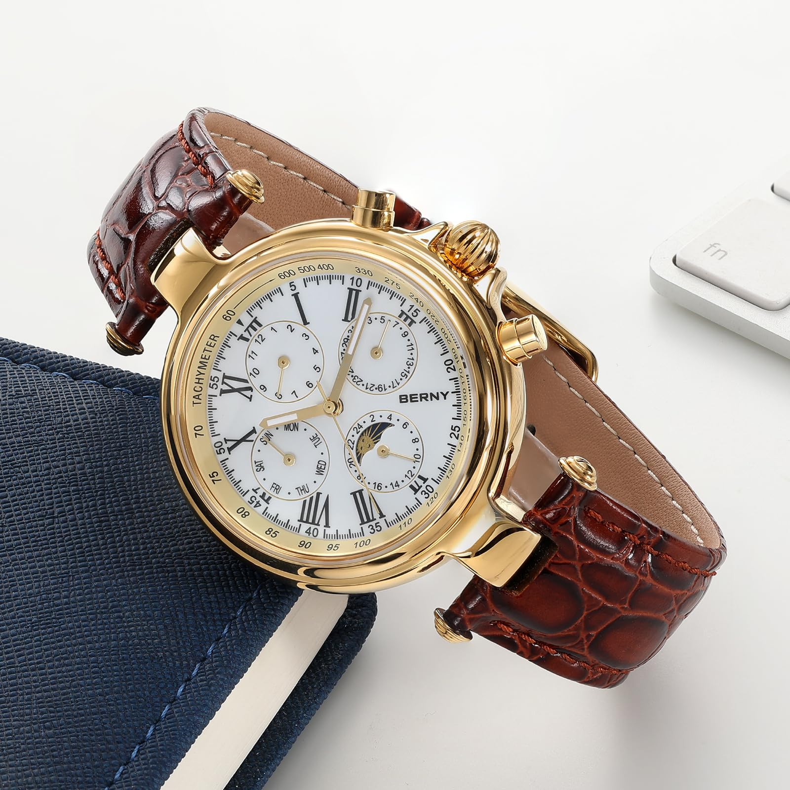 Berny AM053VM Orologio Automatico Uomo Oro Multifunzione