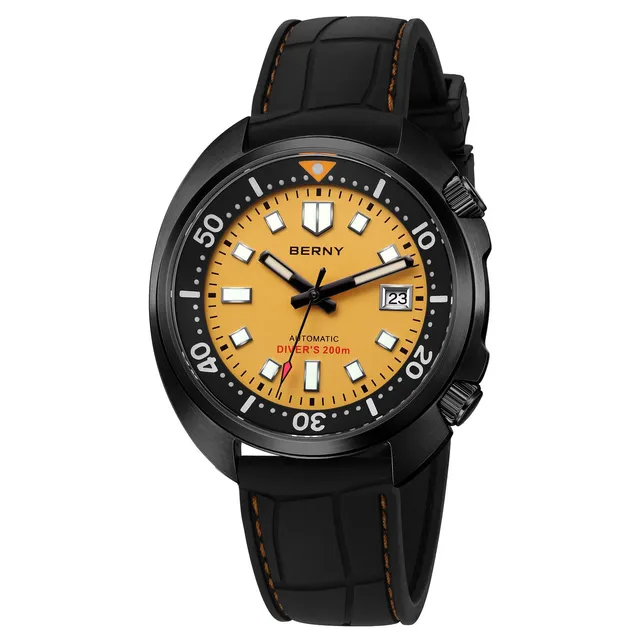 Berny Diver orologio automatico uomo giallo 200M