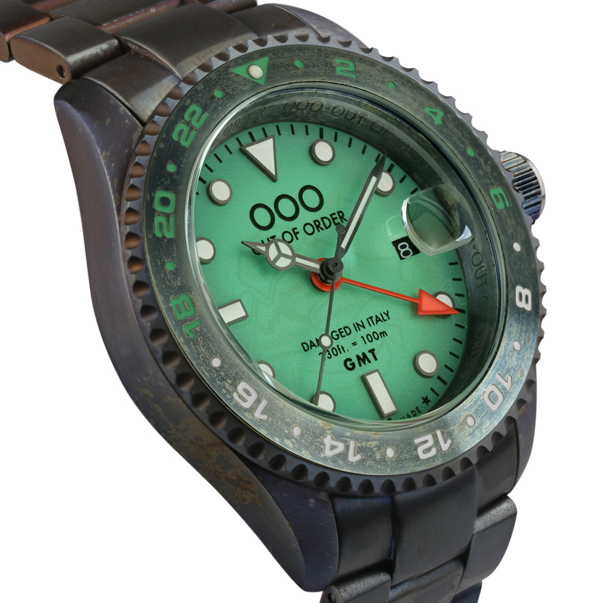 Out Of Order GMT Venezia orologio quarzo GMT verde 44 mm
