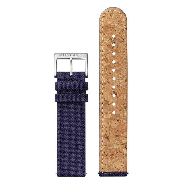 Mondaine cinturino tela blu 20 mm cambio rapido