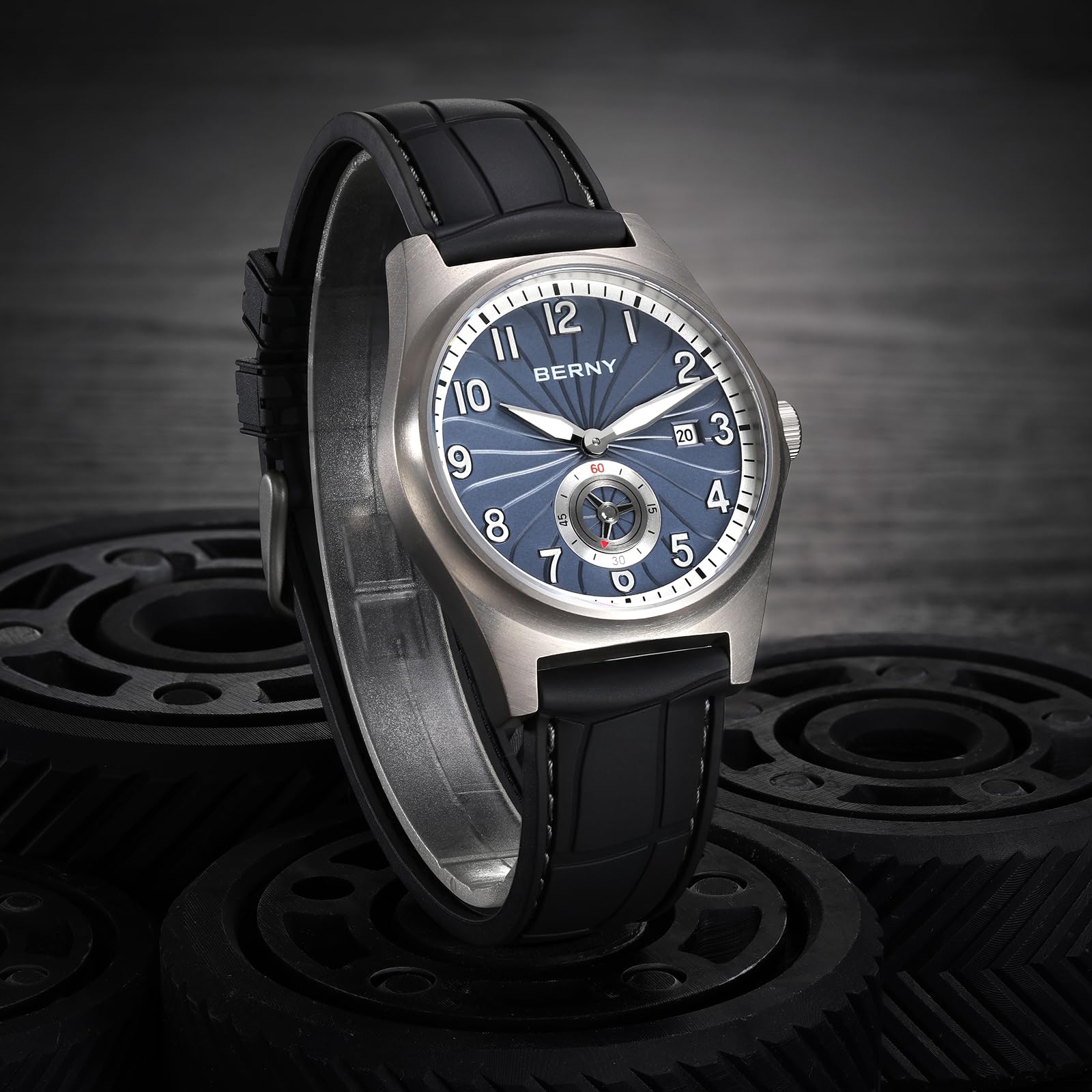 Berny Titanium orologio automatico uomo azzurro 10ATM