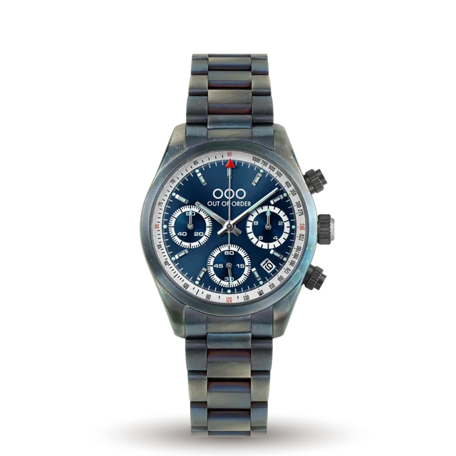 Out Of Order Sporty Cronografo orologio quarzo 40 mm acciaio blu