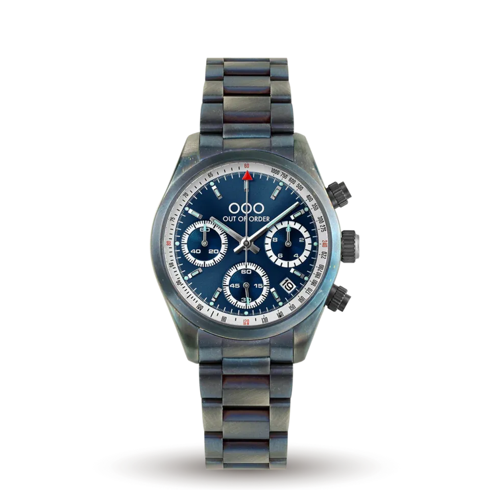 Out Of Order Sporty Cronografo orologio quarzo 40 mm acciaio blu