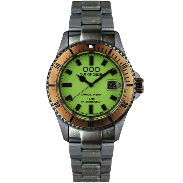 Out Of Order Casanova Kiwi orologio acciaio verde 44 mm