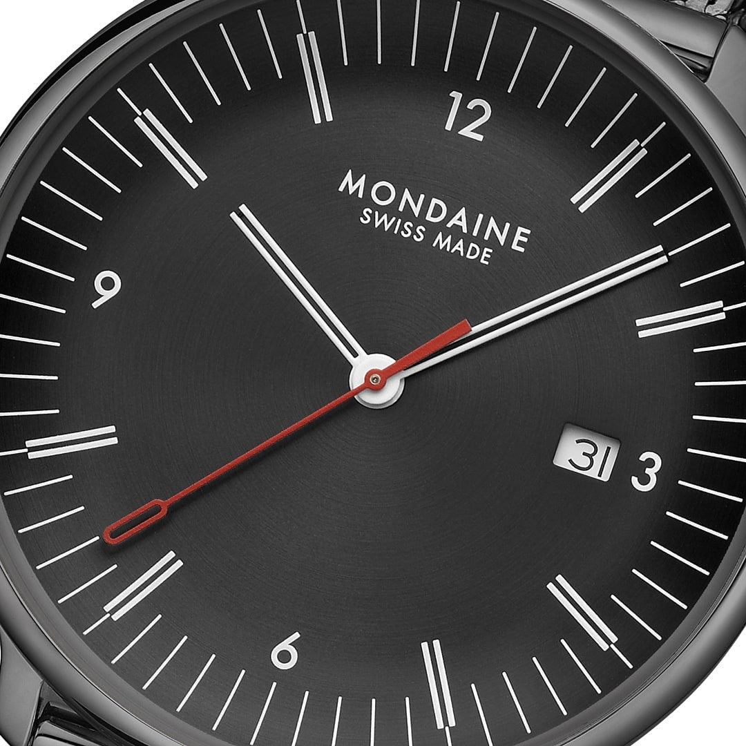 Mondaine Doppio MLE.41220.SM orologio nero 41 mm