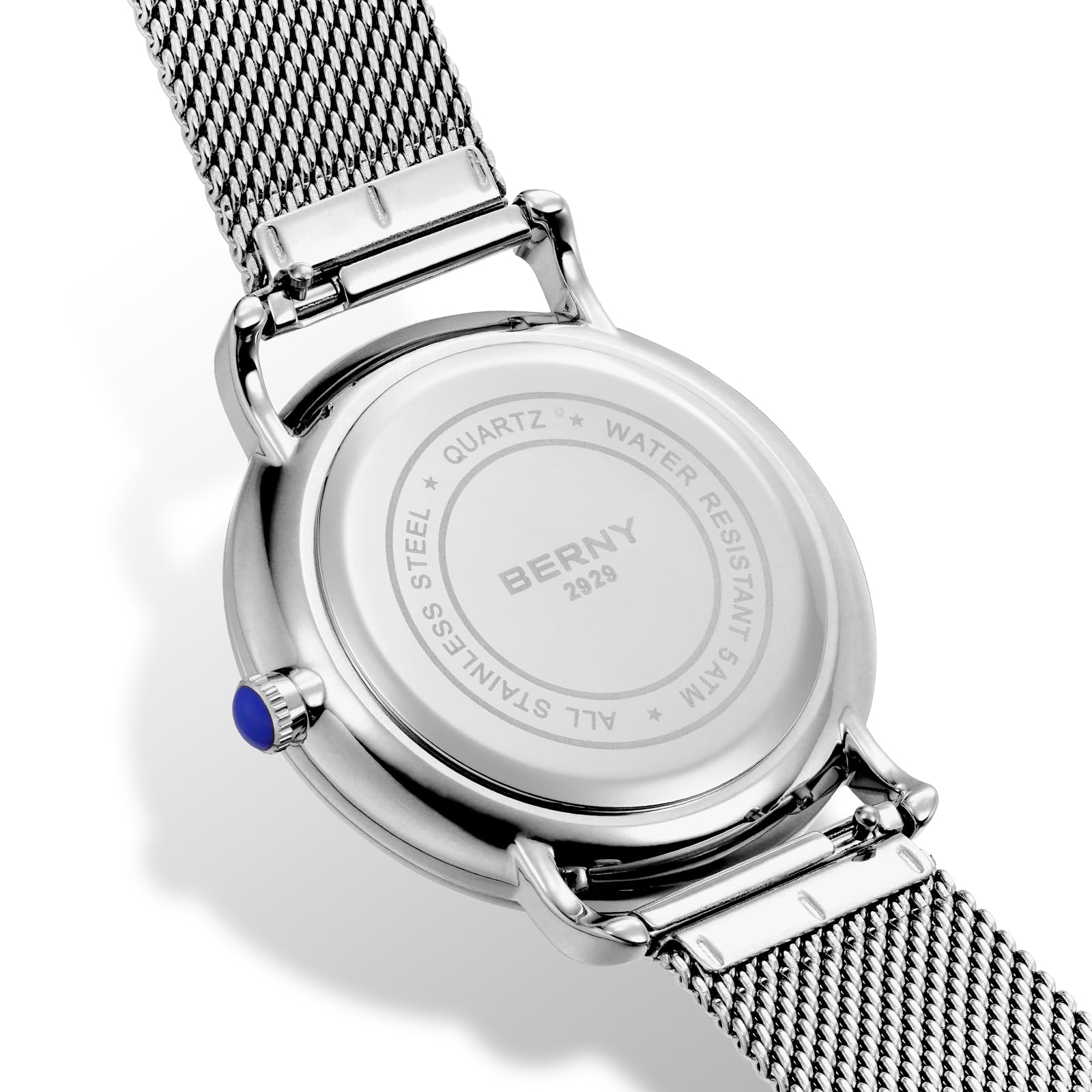 Berny orologio quarzo unisex bianco argento analogico