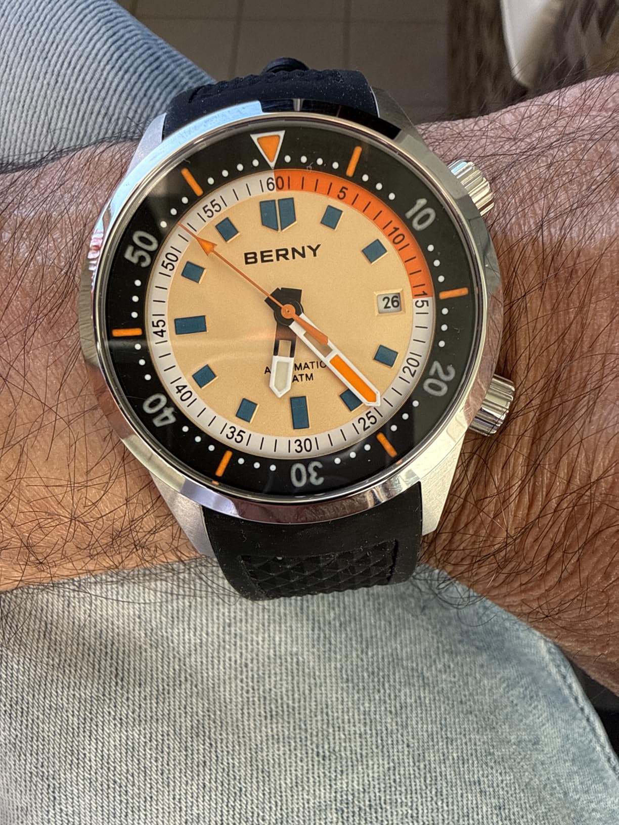 Berny Diver Orologio Uomo Automatico 20ATM Silicone