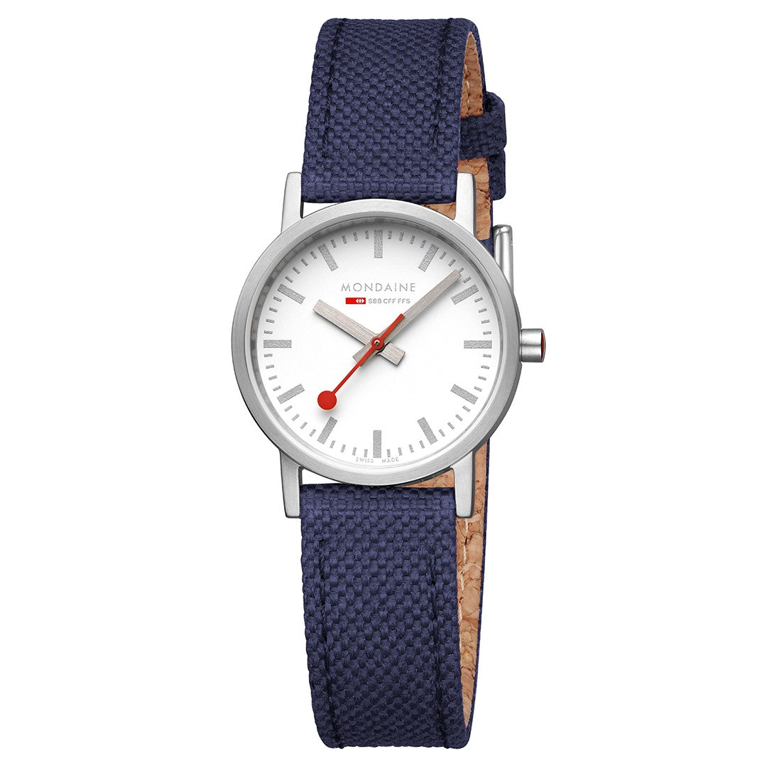 Mondaine Classic Blu 30mm orologio acciaio