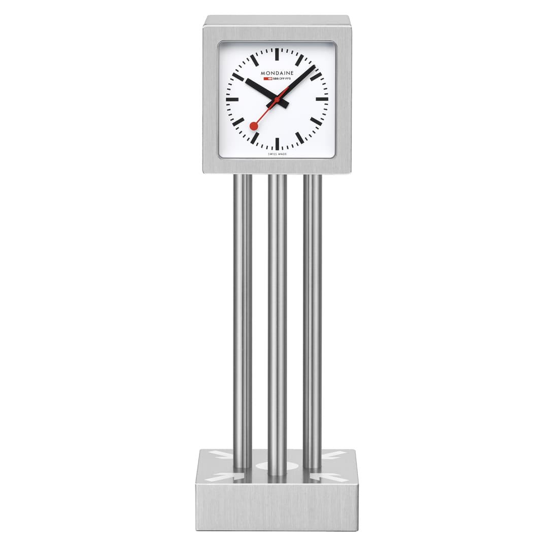Mondaine Meeting Point orologio da tavolo alluminio Swiss Made