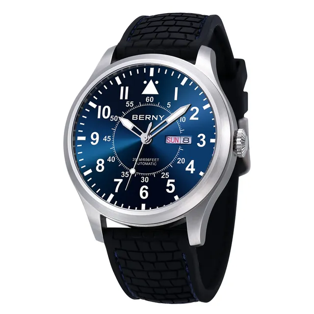 Berny Aviation Orologio da Polso Automatico 20ATM Zaffiro
