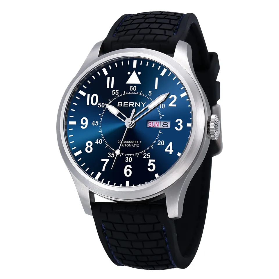 Berny Aviation Orologio da Polso Automatico 20ATM Zaffiro