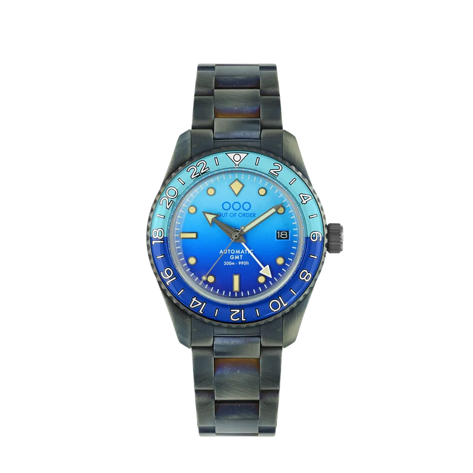 Out Of Order Shaker GMT orologio blu 40 mm acciaio