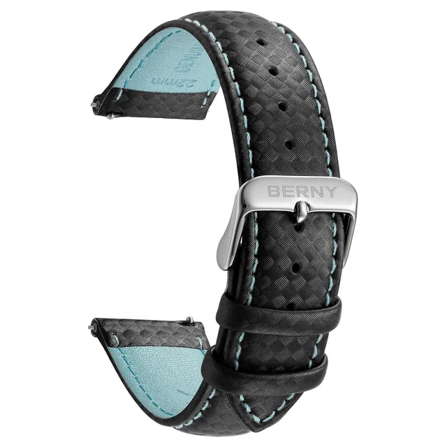 Berny Cinturino Orologio Silicone 22 mm Nero Sgancio Rapido