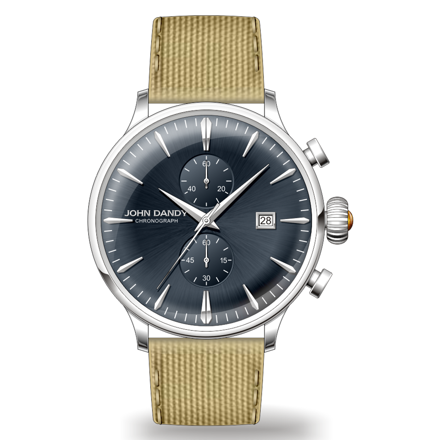 John Dandy JD2608 cronografo uomo quadrante nero