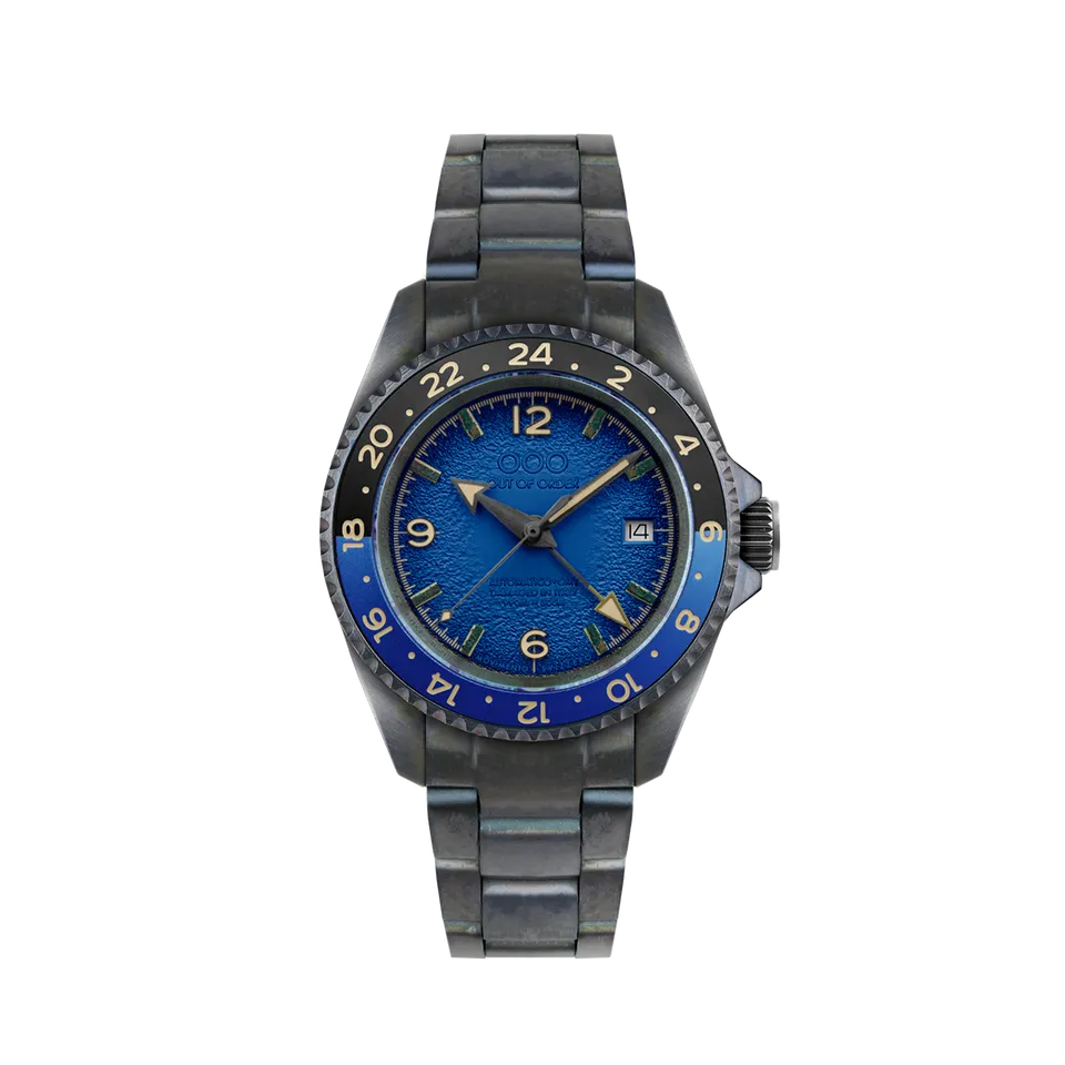 Out Of Order Trecento Blue orologio automatico GMT 40 mm blu acciaio