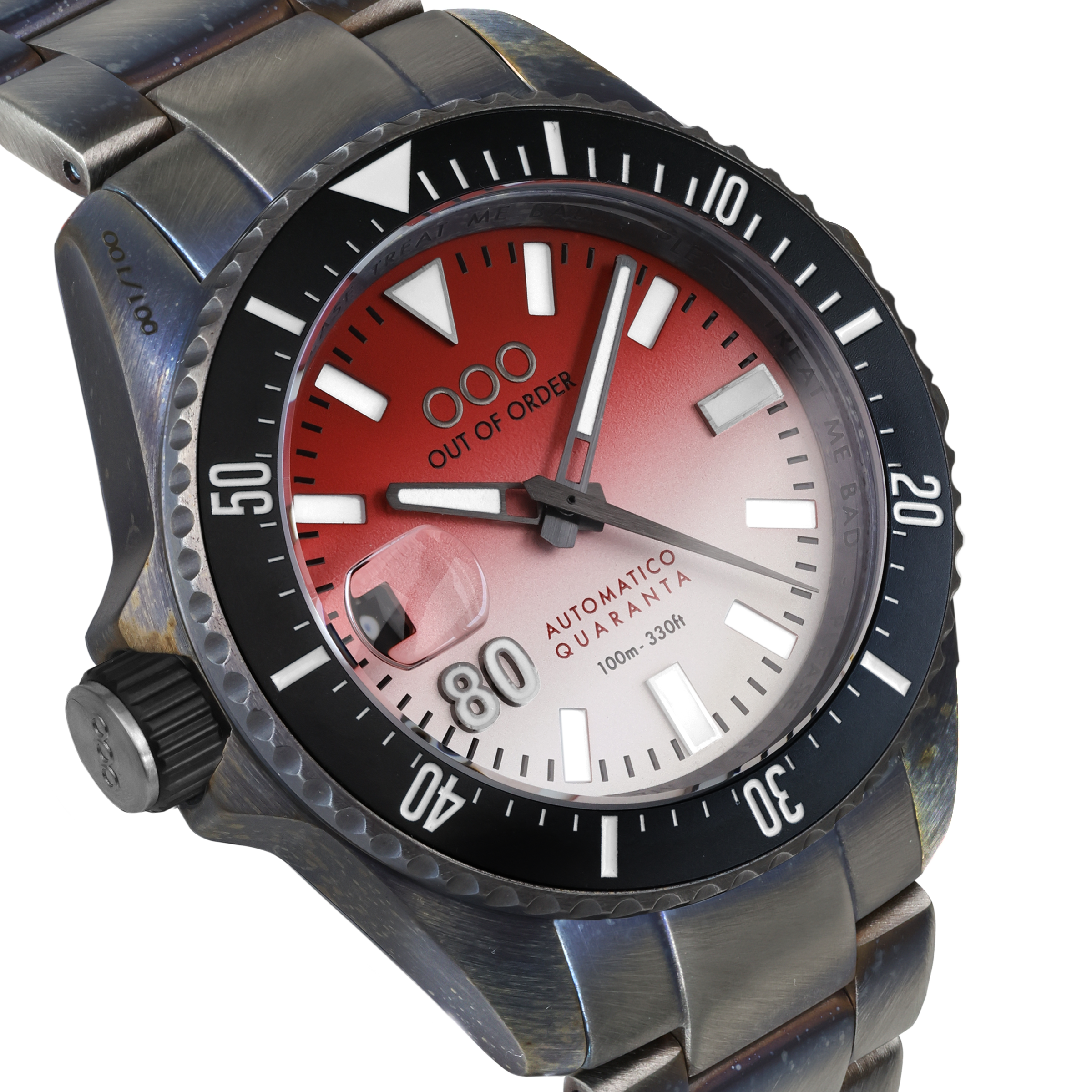 Out Of Order Automatico Quaranta Merah Putih orologio 40 mm rosso