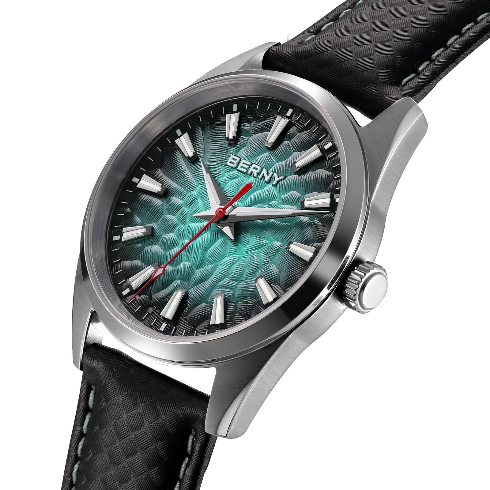 Berny orologio uomo quarzo pelle blu chiaro 10 ATM