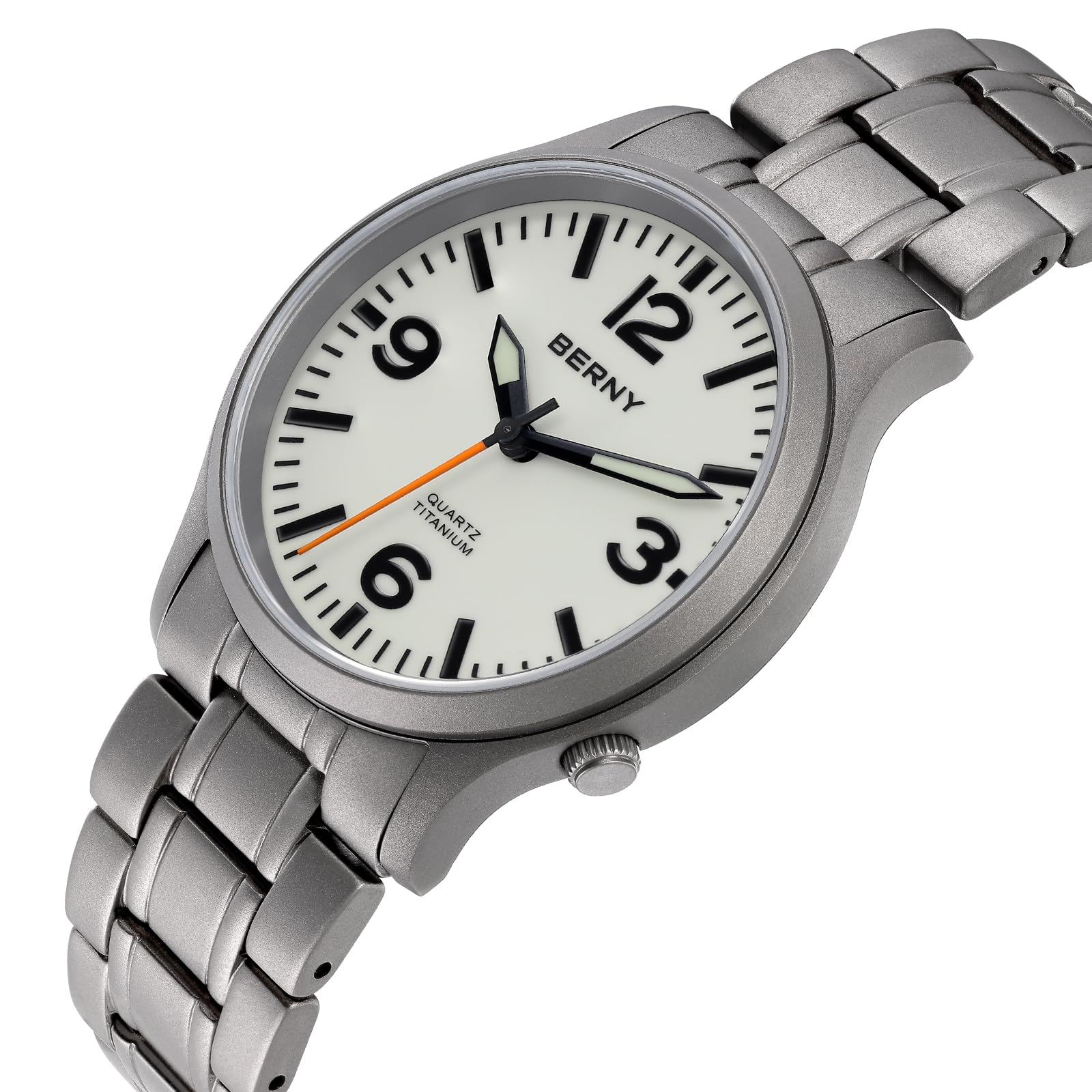 Berny Titanium Orologio Uomo Quarzo Blu Zaffiro 5ATM