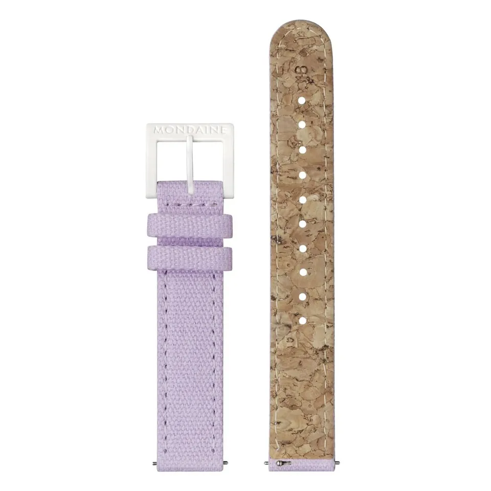 Mondaine Essence Cinturino 16mm lilla tessuto sughero