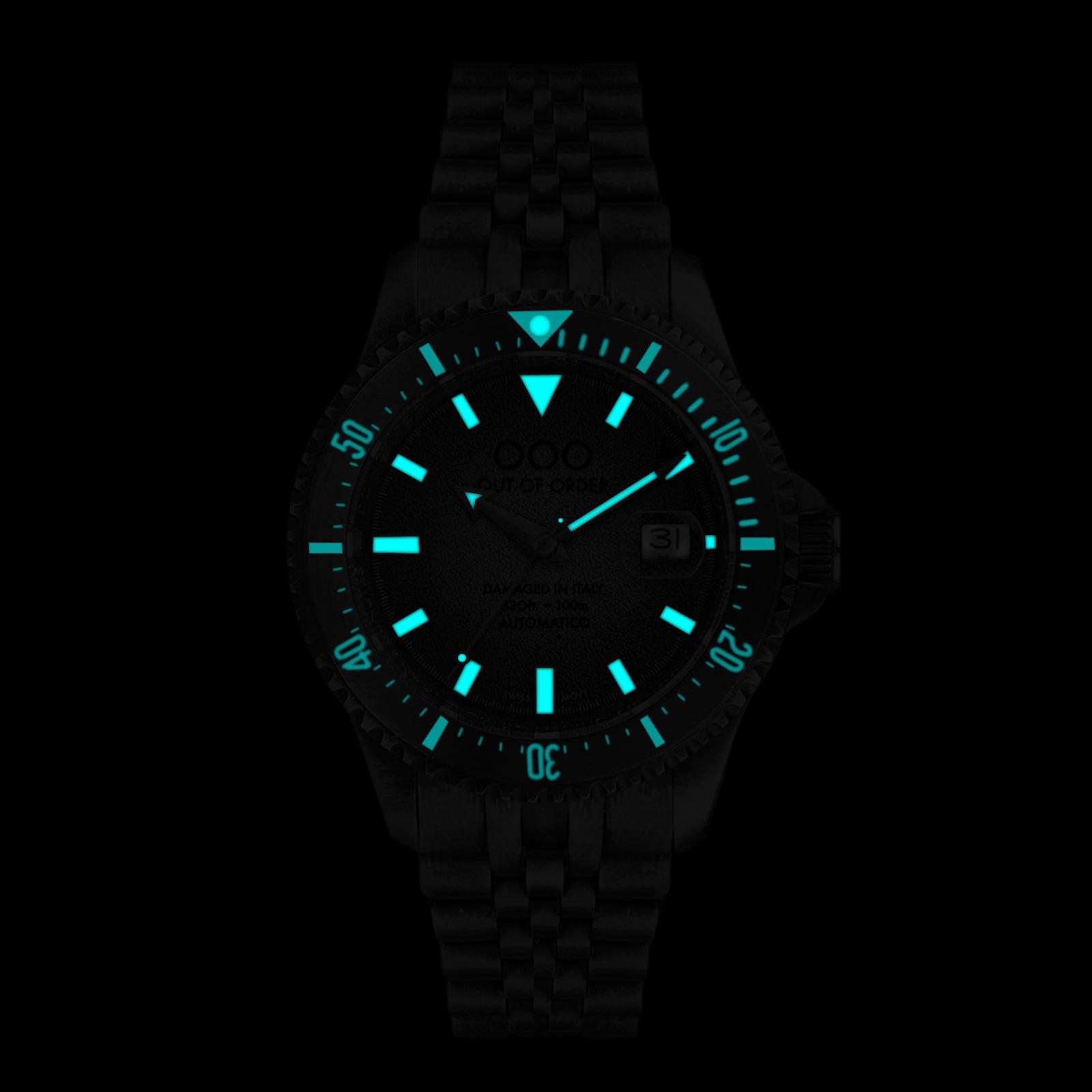 Out Of Order Automatico orologio verde acciaio 44 mm
