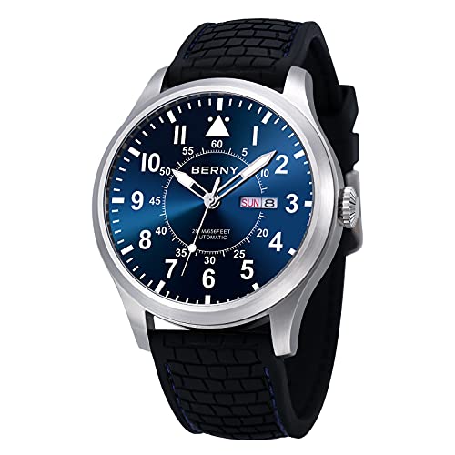 Berny Aviation Orologio da Polso Automatico 20ATM Zaffiro