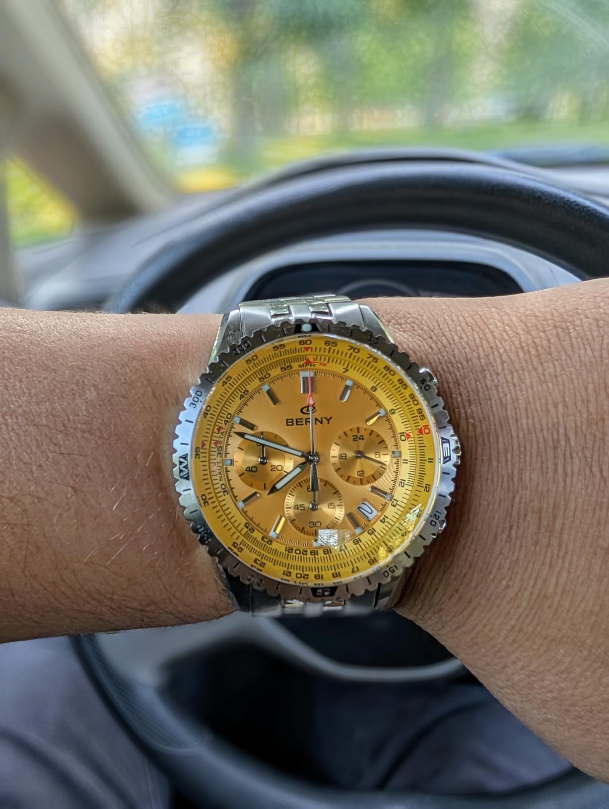 Berny Cronografo Orologio Uomo Bianco Impermeabile