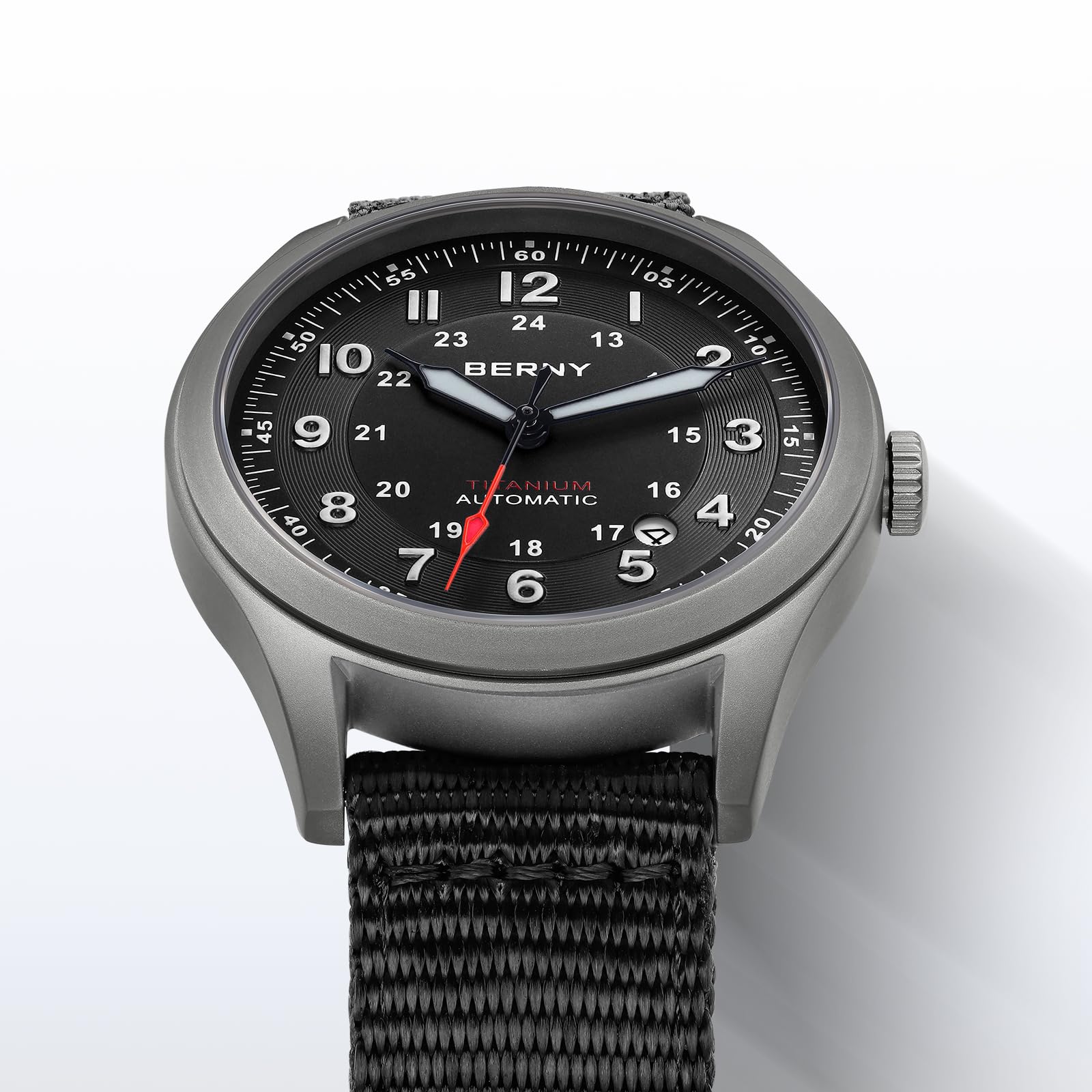 Berny Titanio Orologio Uomo Nero Automatico 10ATM