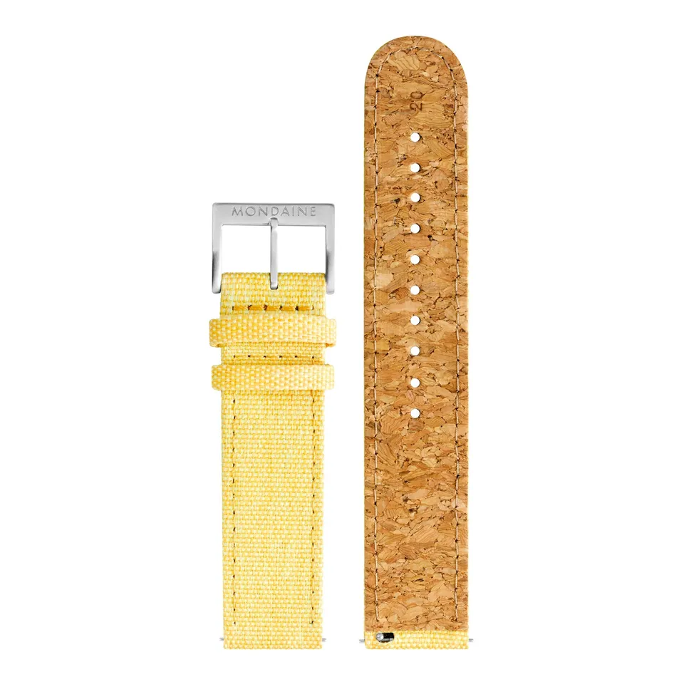 Mondaine Tela cinturino 20 mm giallo tessuto
