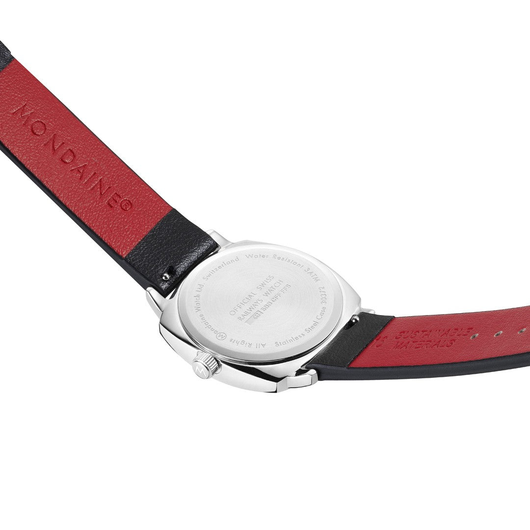 Mondaine Petite Cushion Orologio Nero 31 mm Zaffiro
