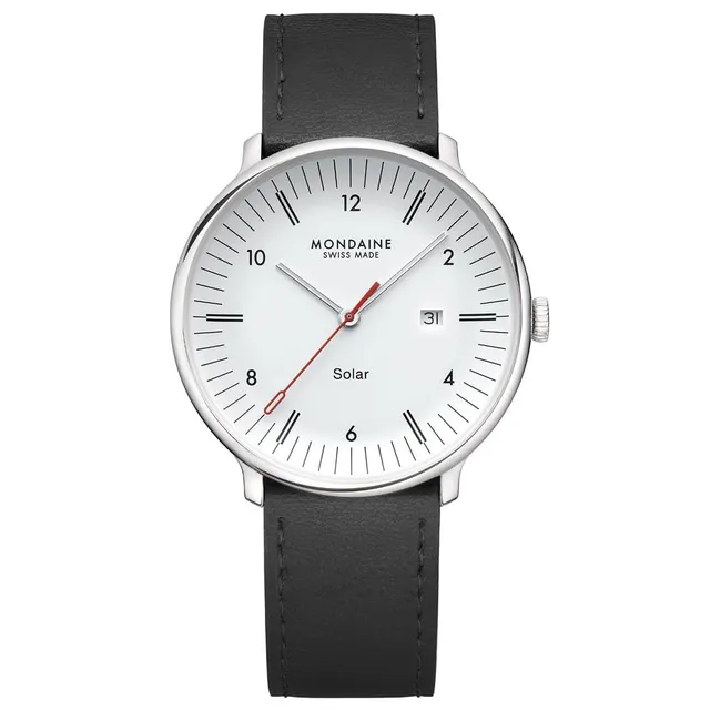 Mondaine Doppio Solar orologio 41mm bianco luce