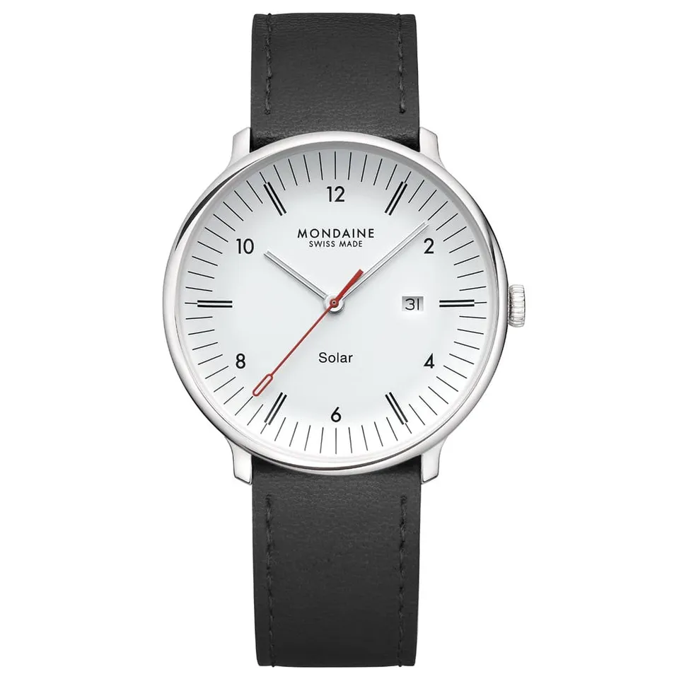 Mondaine Doppio Solar orologio 41mm bianco luce