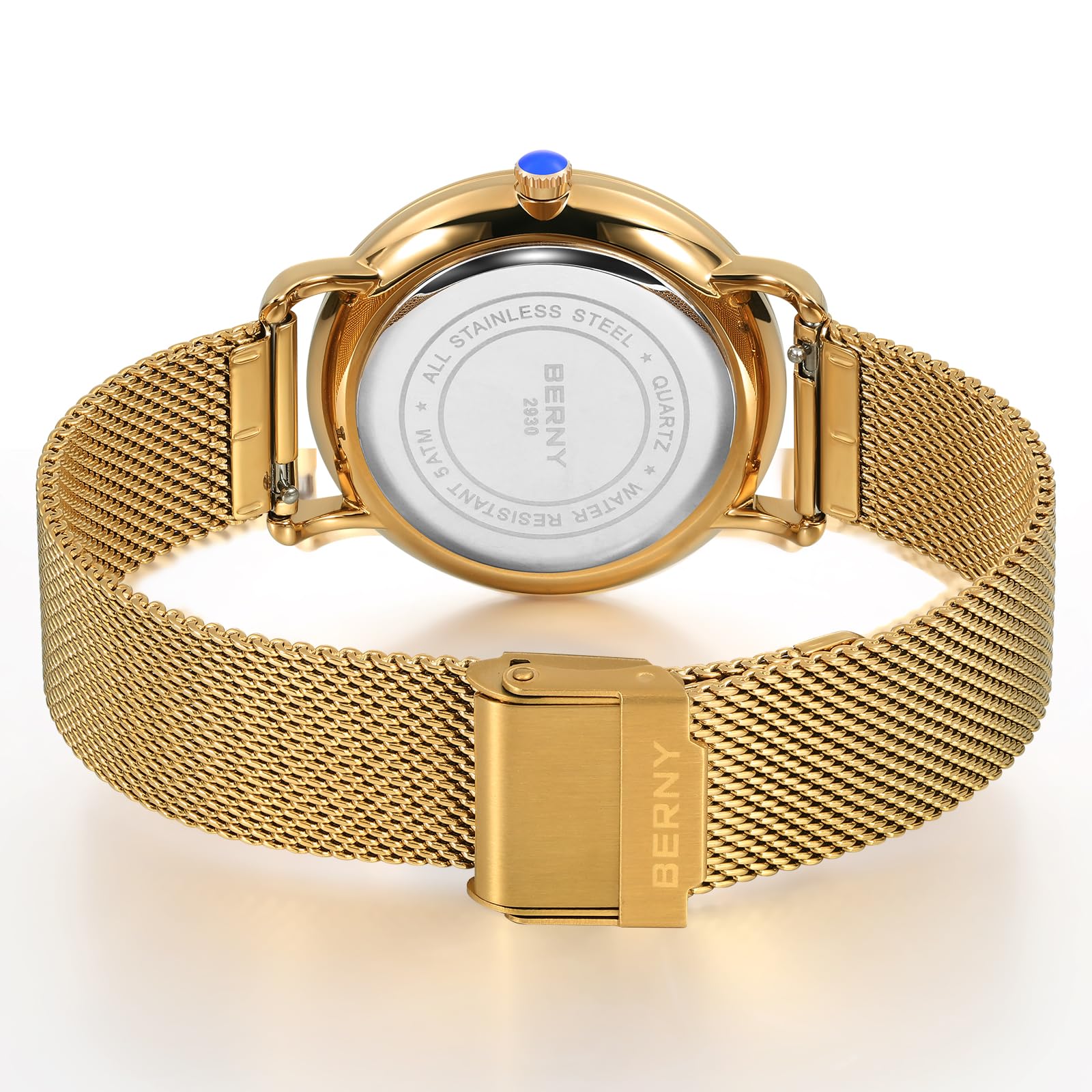 Berny Orologio Unisex Argento Dorato Quarzo Elegante