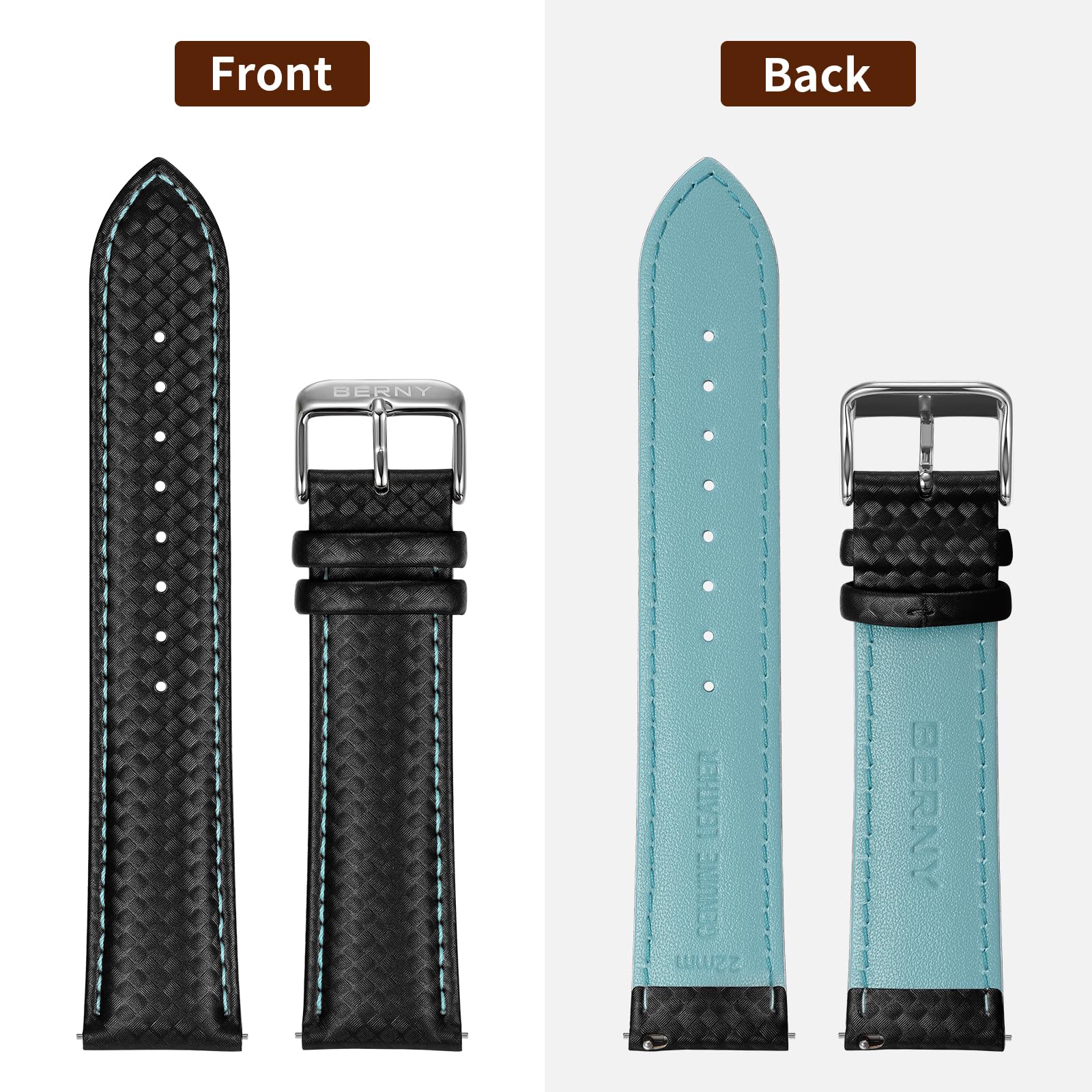 Berny Cinturino Orologio Silicone 22 mm Nero Sgancio Rapido