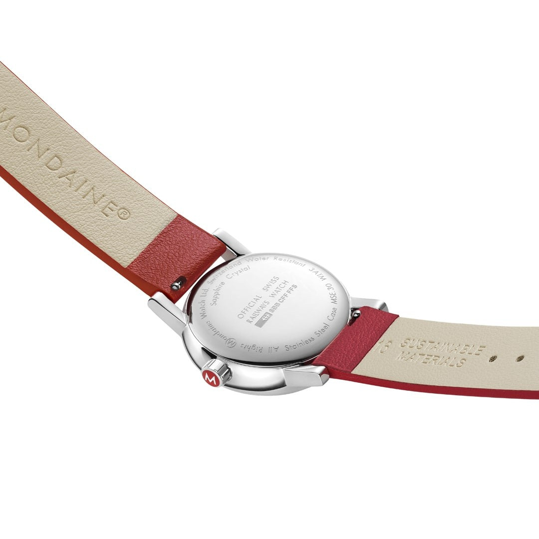 Mondaine Evo2 Big Date orologio rosso 30 mm