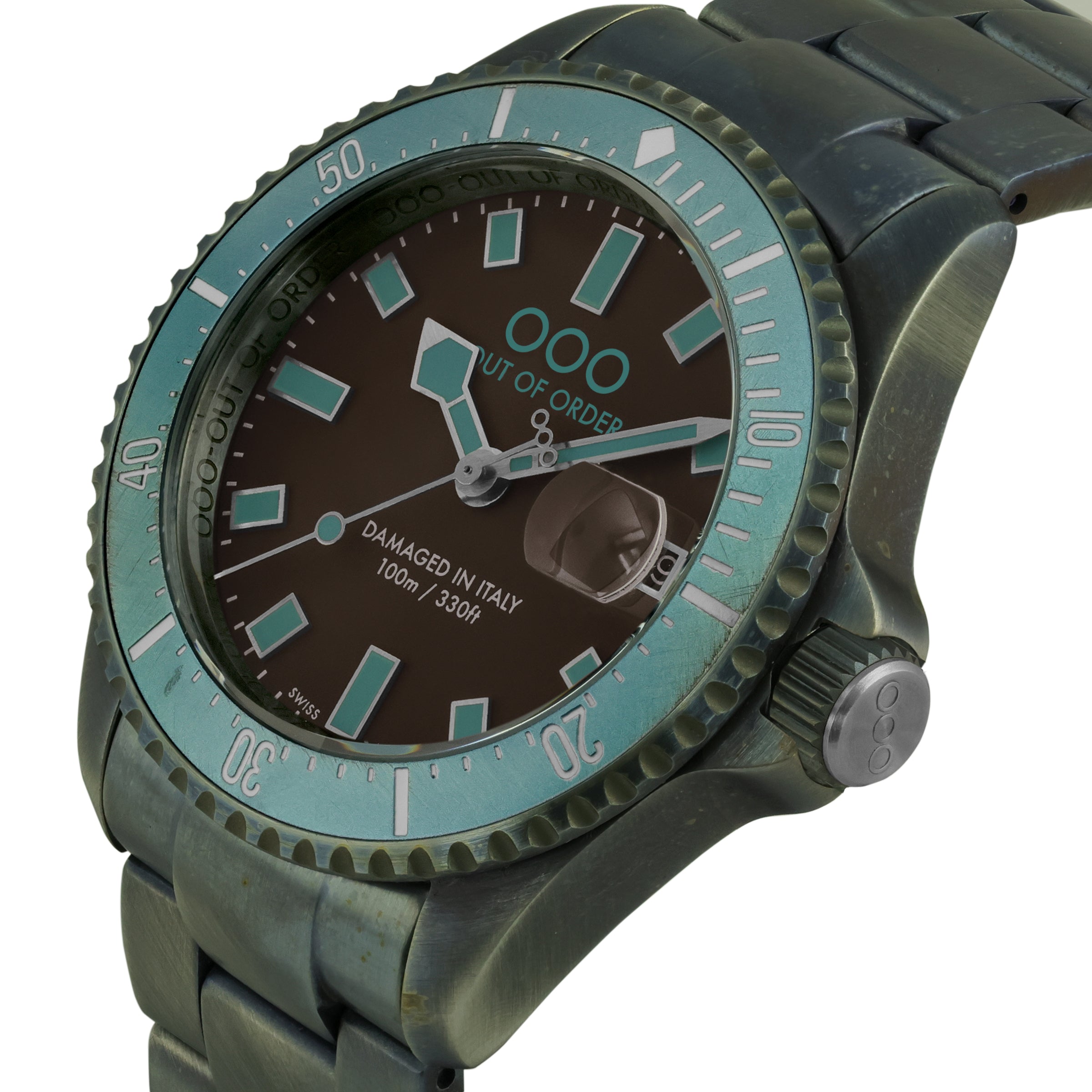 Out Of Order Casanova Orologio Quarzo 44 Mm Turchese Marrone